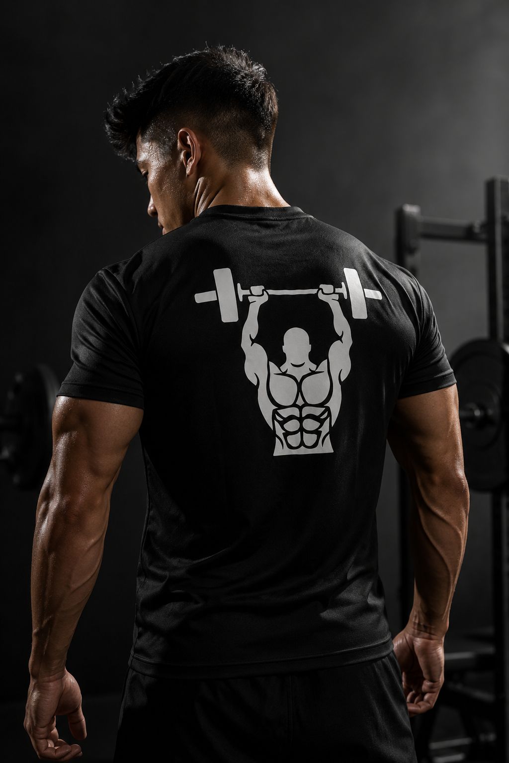 Grip On athlete wearing the brand's gym Tshirt